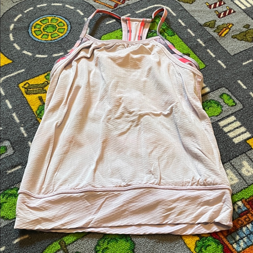 Ivivva Light Pink Racerback Tank with Striped Back Detail